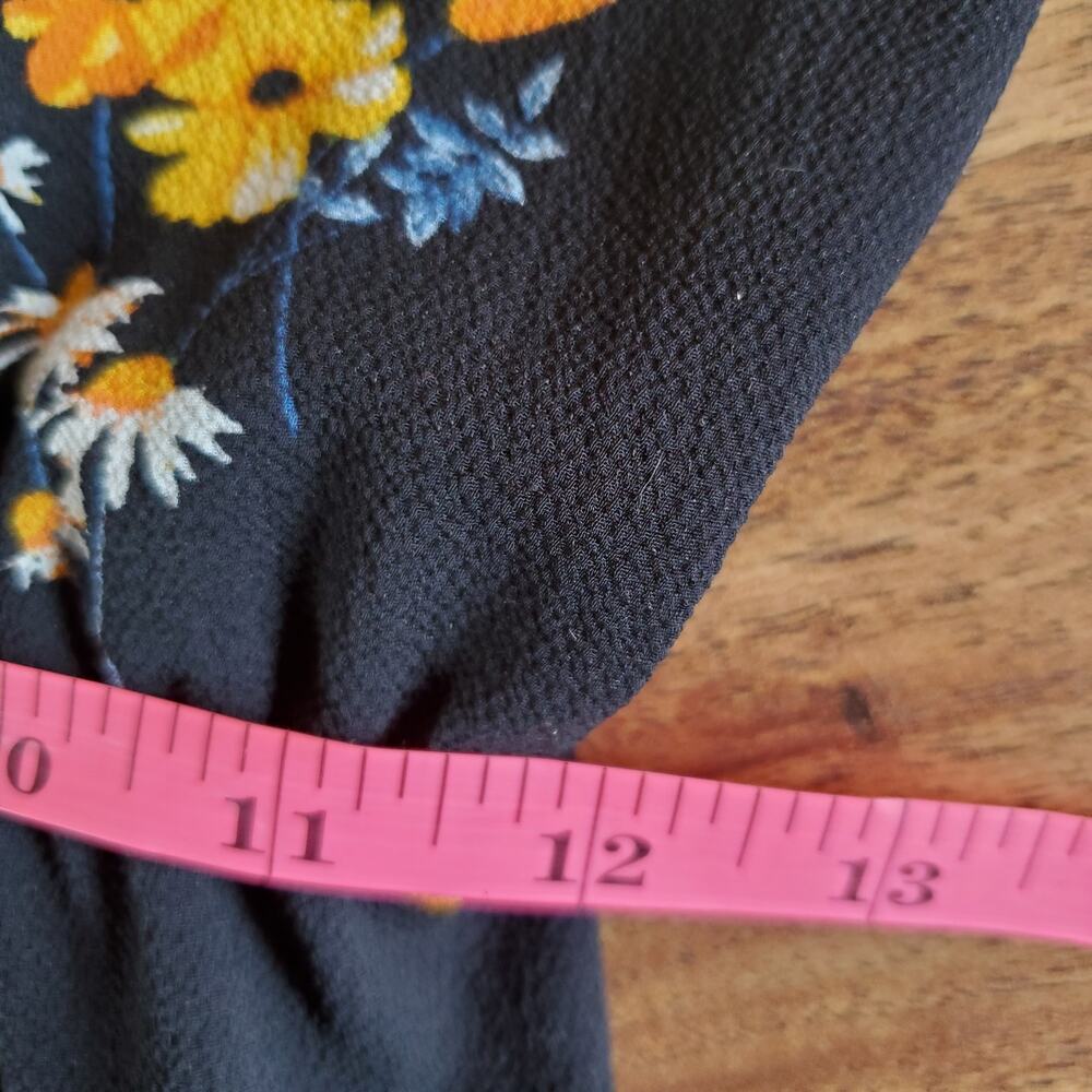 H&M Divided Dress Size 4 Floral Black Maxi Sleeveless - Picture 6 of 7